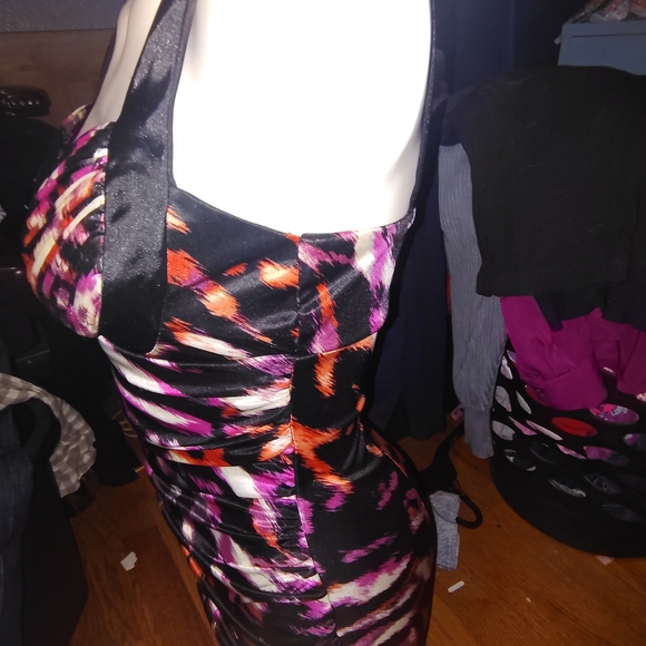 Black Color Splashed Cocktail Dress - Picture 3 of 7